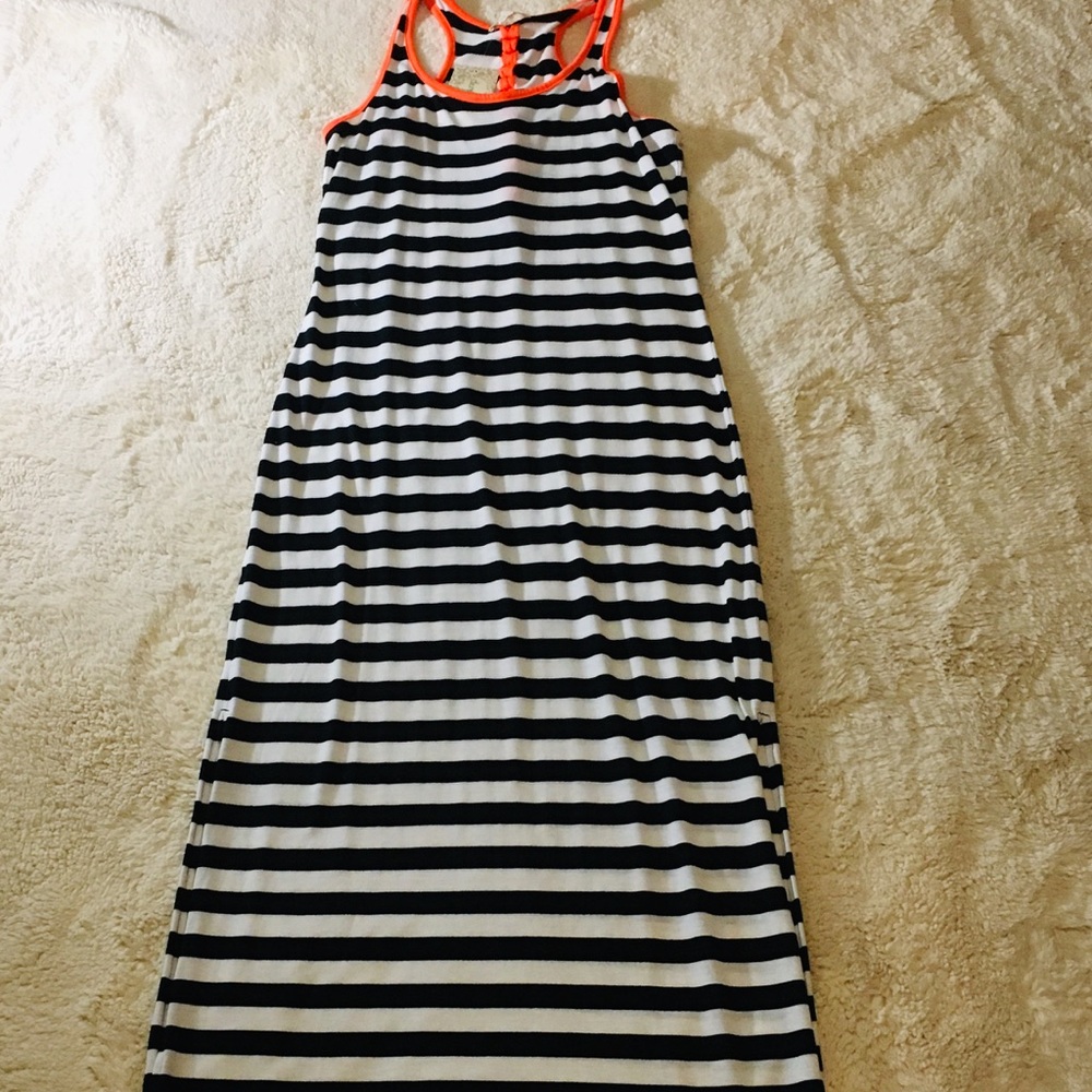 Striped Maxi Dress with 2 side slits